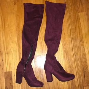 Over knee purple worn once heels good condition